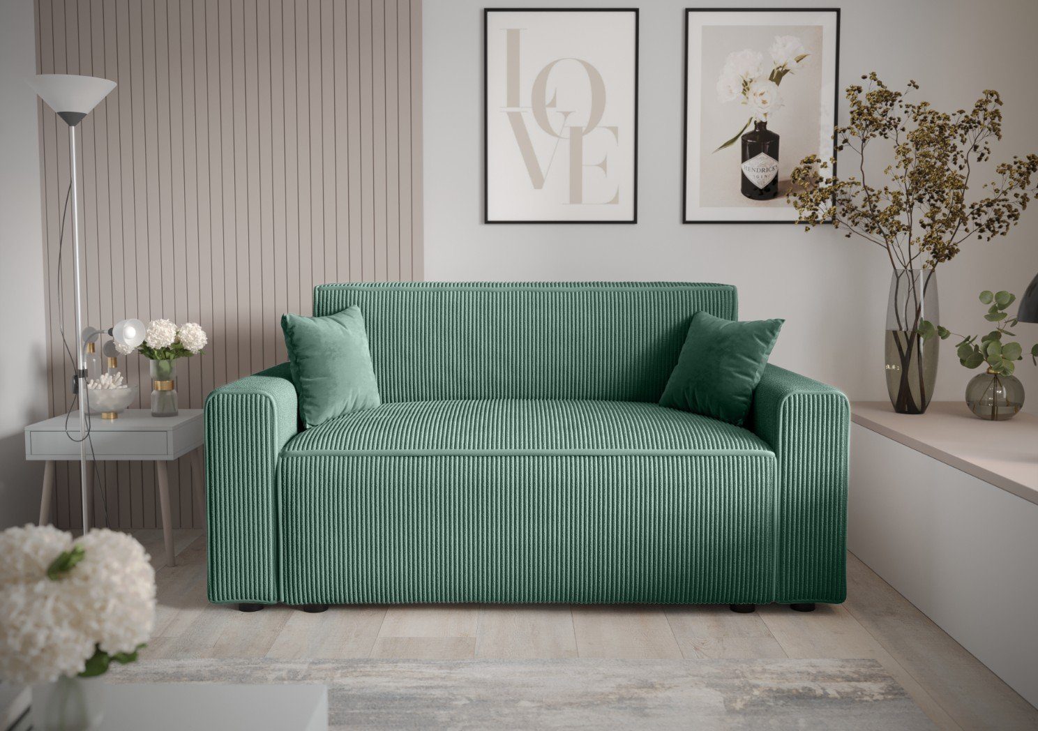 pressiode Sofa Schlafsofa, Türkis COUCH Bettkasten 171cm BIS und Schlaffunktion MIRA mit