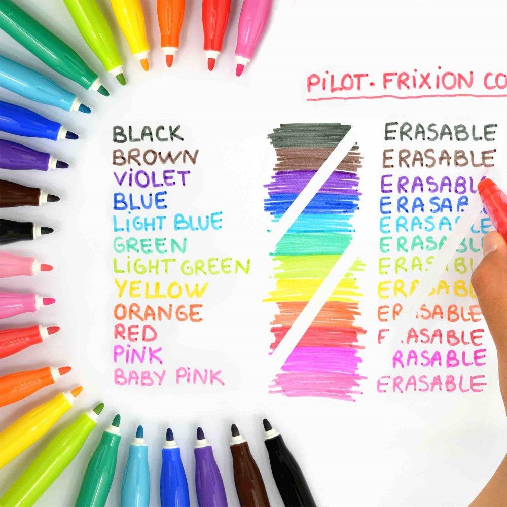 Pilot Pen Filzstift Frixion Colors Fasermaler, (12-tlg), radierbar