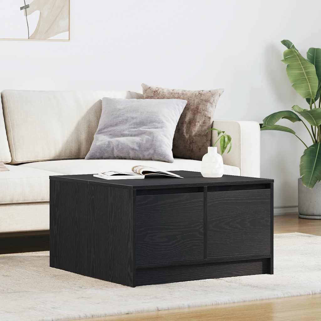 vidaXL Couchtisch Couchtisch mit Schubladen Schwarz Eichen-Optik 70,5x70x40 cm (1-St)
