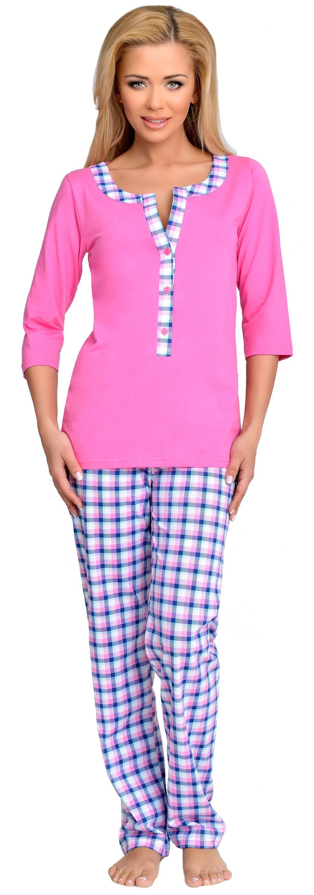 Be Mammy Umstandspyjama Damen Schlafanzug Stillpyjama Rosa-2 1N2TT2