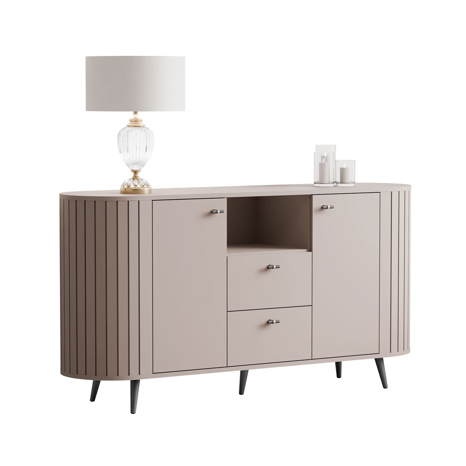 Lookway Kommode ELODIE II 150 cm mit gefrästen Fronten und Soft-Close-System