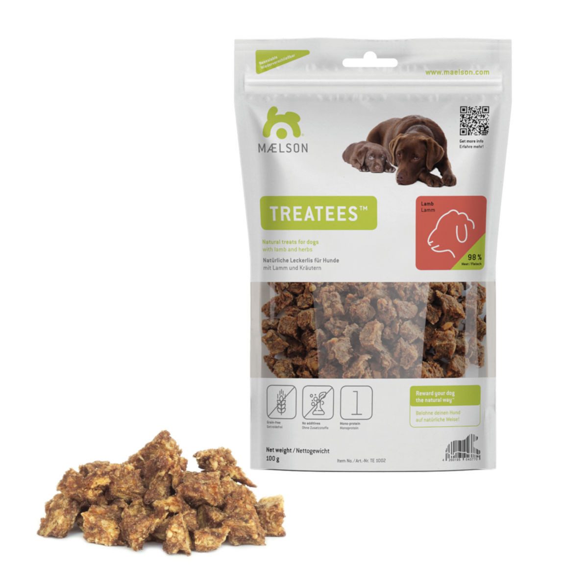 MAELSON Treatees Lamm, Ente & Wild, 3x 100 g Hundeleckerlis, Snack für: Hunde
