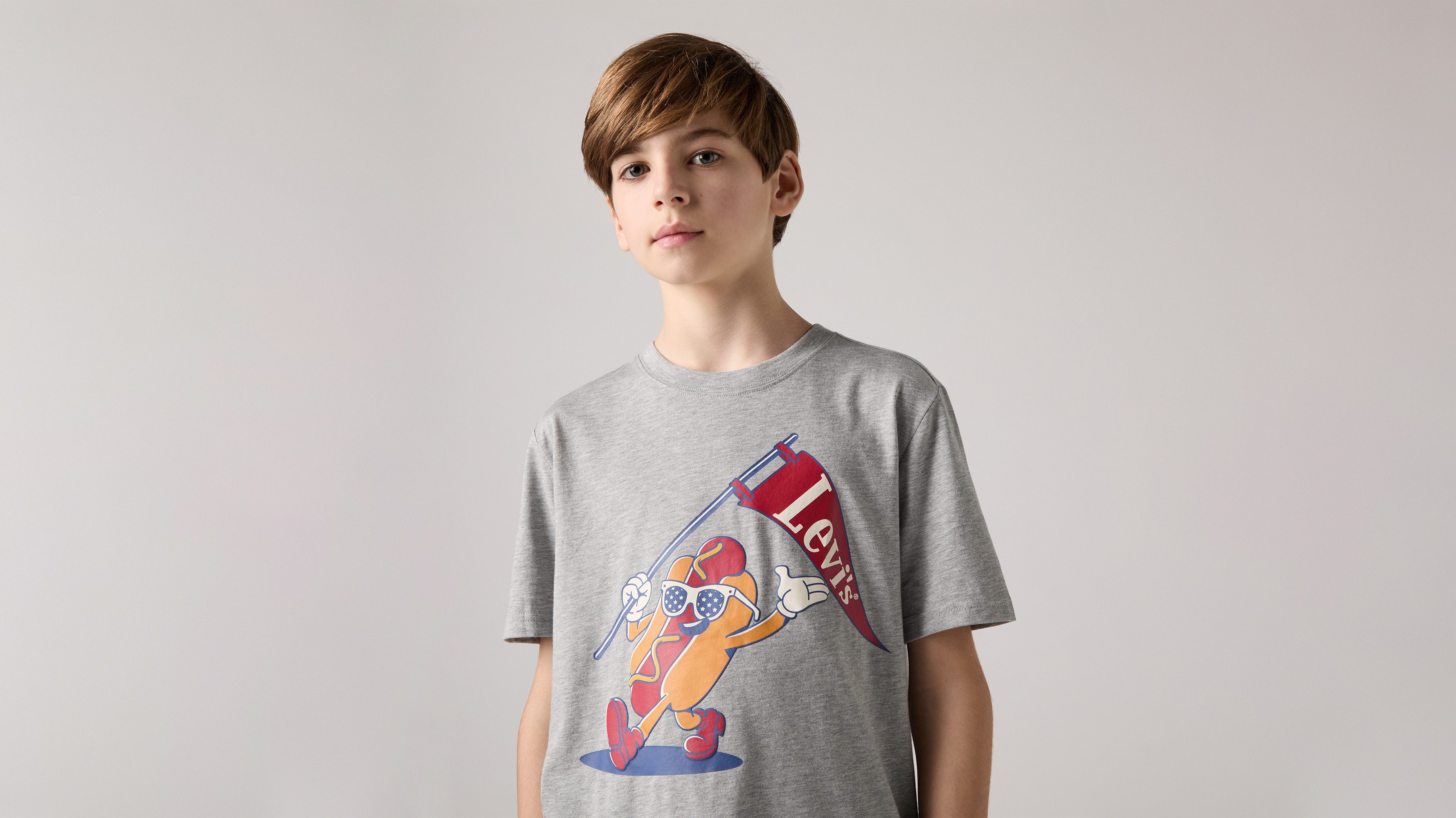 Levi's® Kids T-Shirt LVB PARADING HOT DOG TEE for Boys, mit Logoprint, meliert