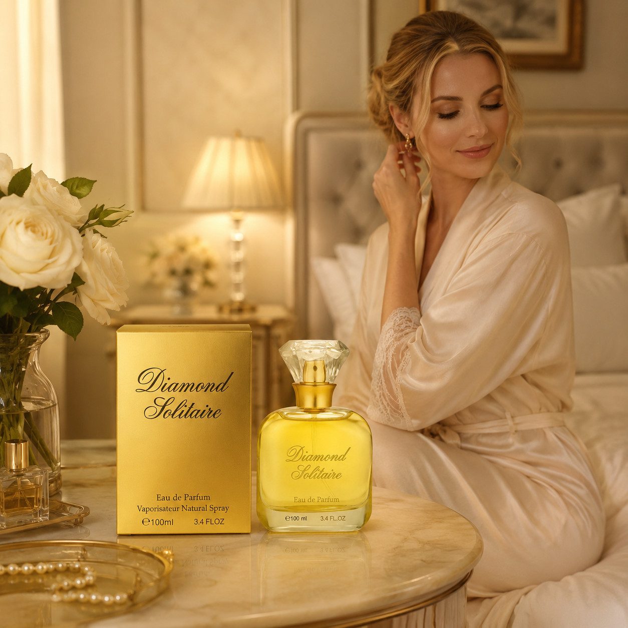 Fine Perfumery London Eau de Parfum Diamond Solitaire Pour Femme Fruchtig Blumig 100 ml, Hergestellt in Spain, Damenduft
