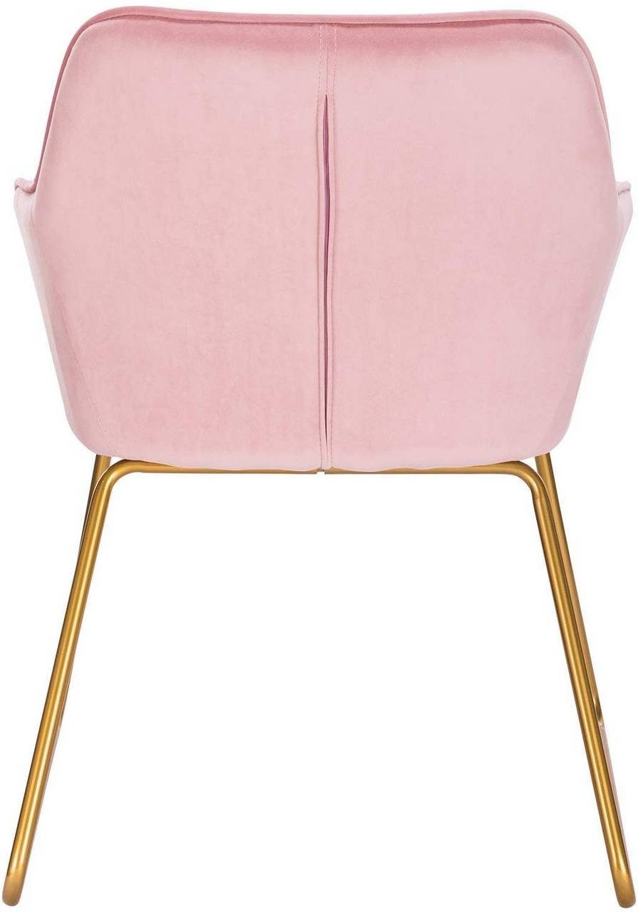 St), aus Gold Esszimmerstuhl (2 Beine rosa Metall aus Woltu Sitzfläche Samt,
