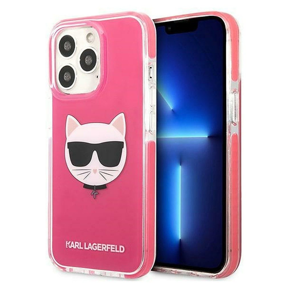 KARL LAGERFELD Handyhülle Schutzhülle Katzendesign, Lizenzprodukt Karl Lagerfeld, Katzenmotiv, stoßfest