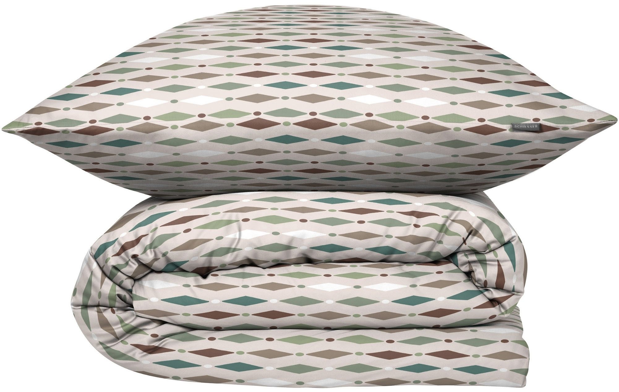 Schiesser Bettwäsche Lotta aus weicher Baumwolle mit grafischem Muster, Renforcé, 2 teilig, MADE IN GREEN by OEKO-TEX®