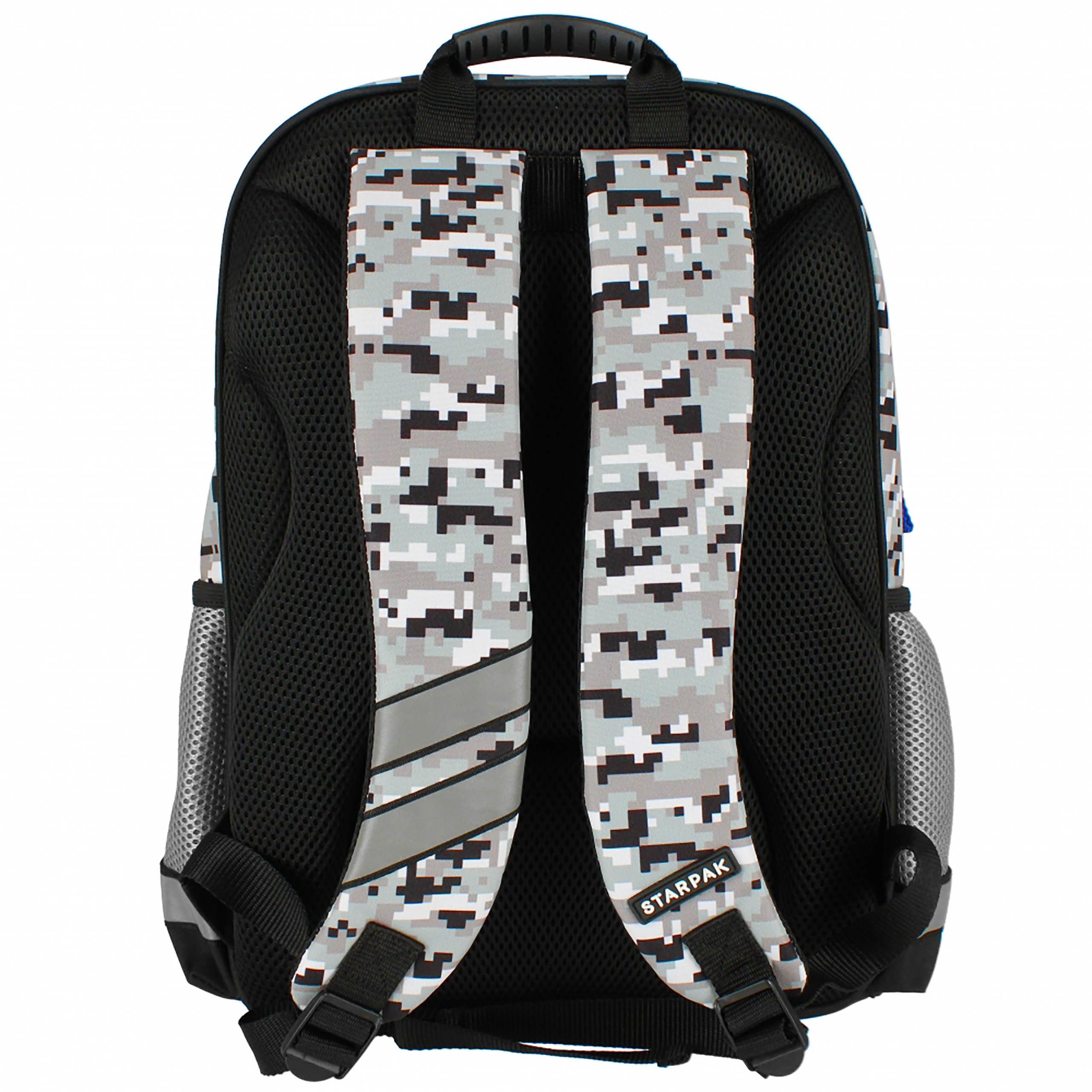 Sarcia.eu Schulrucksack Grauer Pixel Schulrucksack für Jungen, geräumig 40x29x20cm, gepolstert – Bild 5 von 5