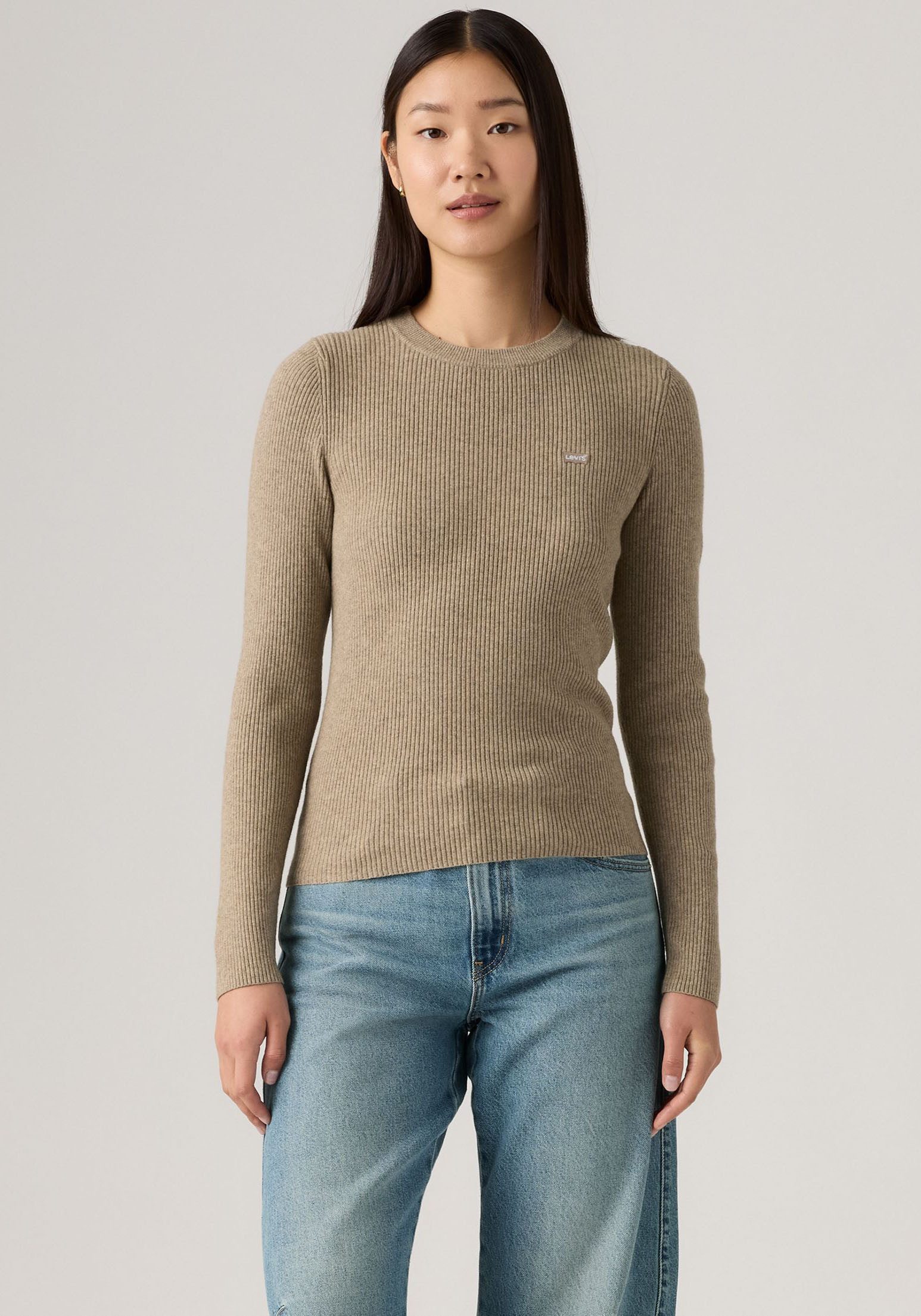 Levi's® Rundhalspullover RIB CREW SWEATER Geripptes Strickmuster günstig online kaufen