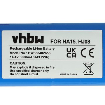 vhbw kompatibel mit Medion MD18500, MD18501, MD18600 Staubsauger-Akku Li-Ion 3000 mAh (14,4 V)