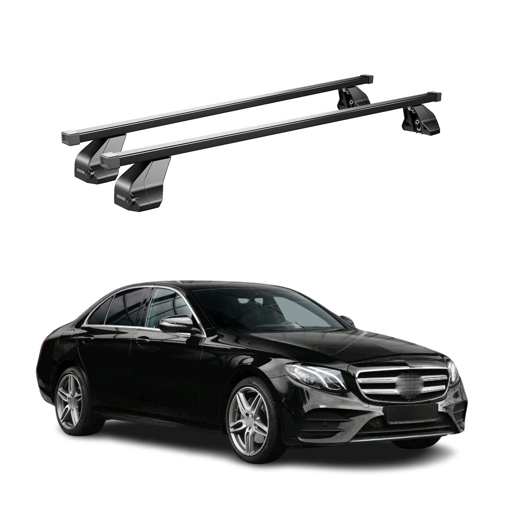 OMAC Dachträger Stahl Gepäckträger für Mercedes E Klasse W213 2016-20 Schwarz (2-St), Wasserbeständig,Abnehmbar,Multifunktional,Leichtgewichtig