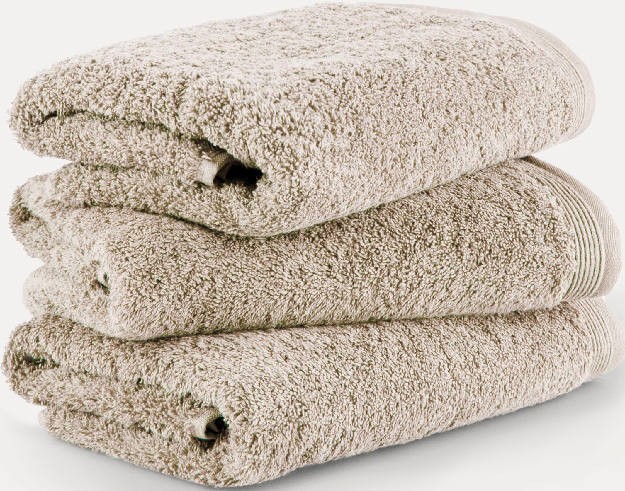 Möve Handtuch Superwuschel, Walkfrottee (Set, 3-St), Handtuch mit Bordüre, 100% Premium Cotton Baumwolle, einfarbig, weich