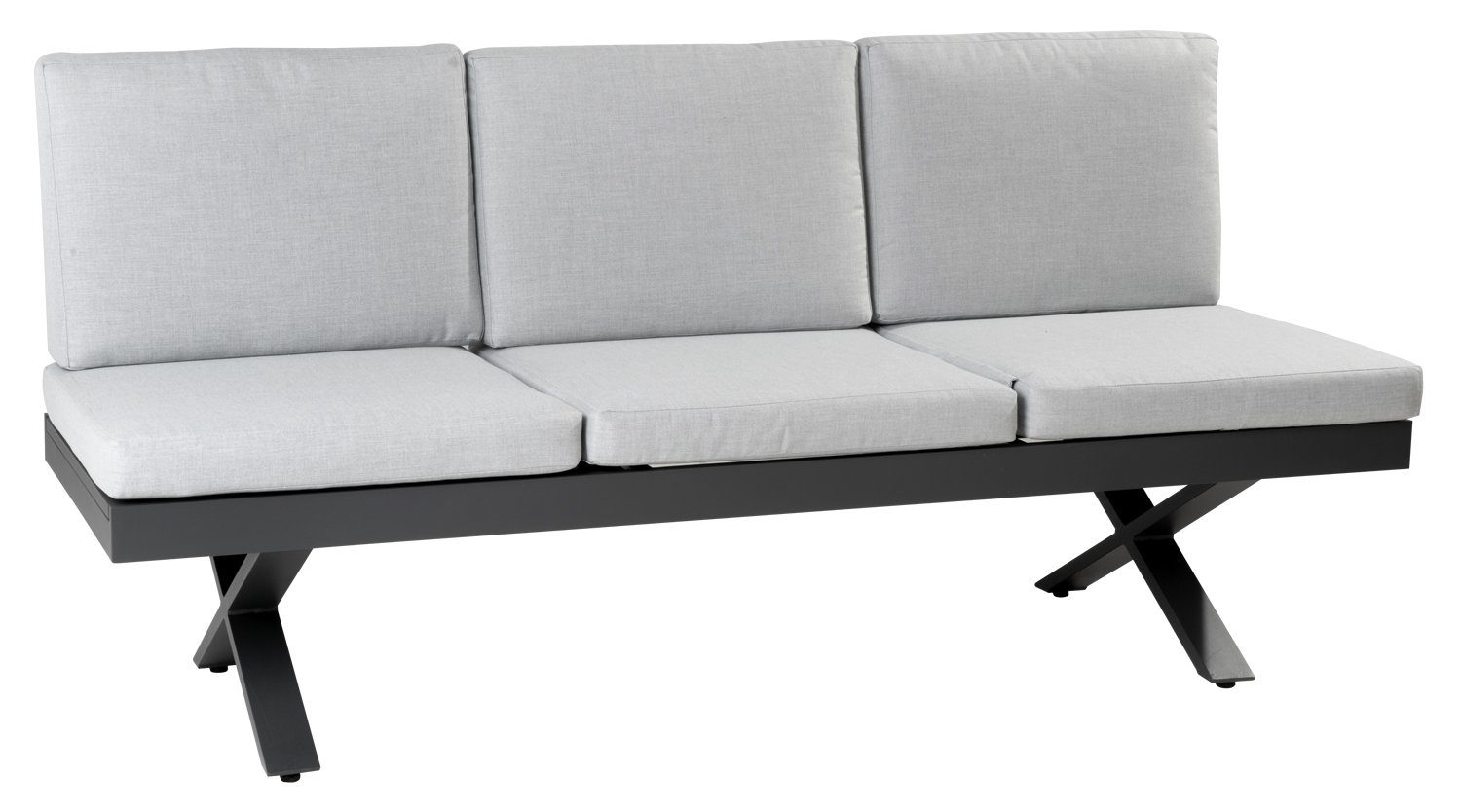 Outdoor Gartenbank RIEKE, Aluminium, Grau, B günstig online kaufen