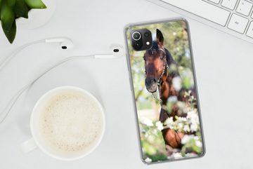 MuchoWow Handyhülle Pferde - Blüte - Frühling - Tiere, Phone Case, Handyhülle Xiaomi Mi 11 Lite, Silikon, Schutzhülle