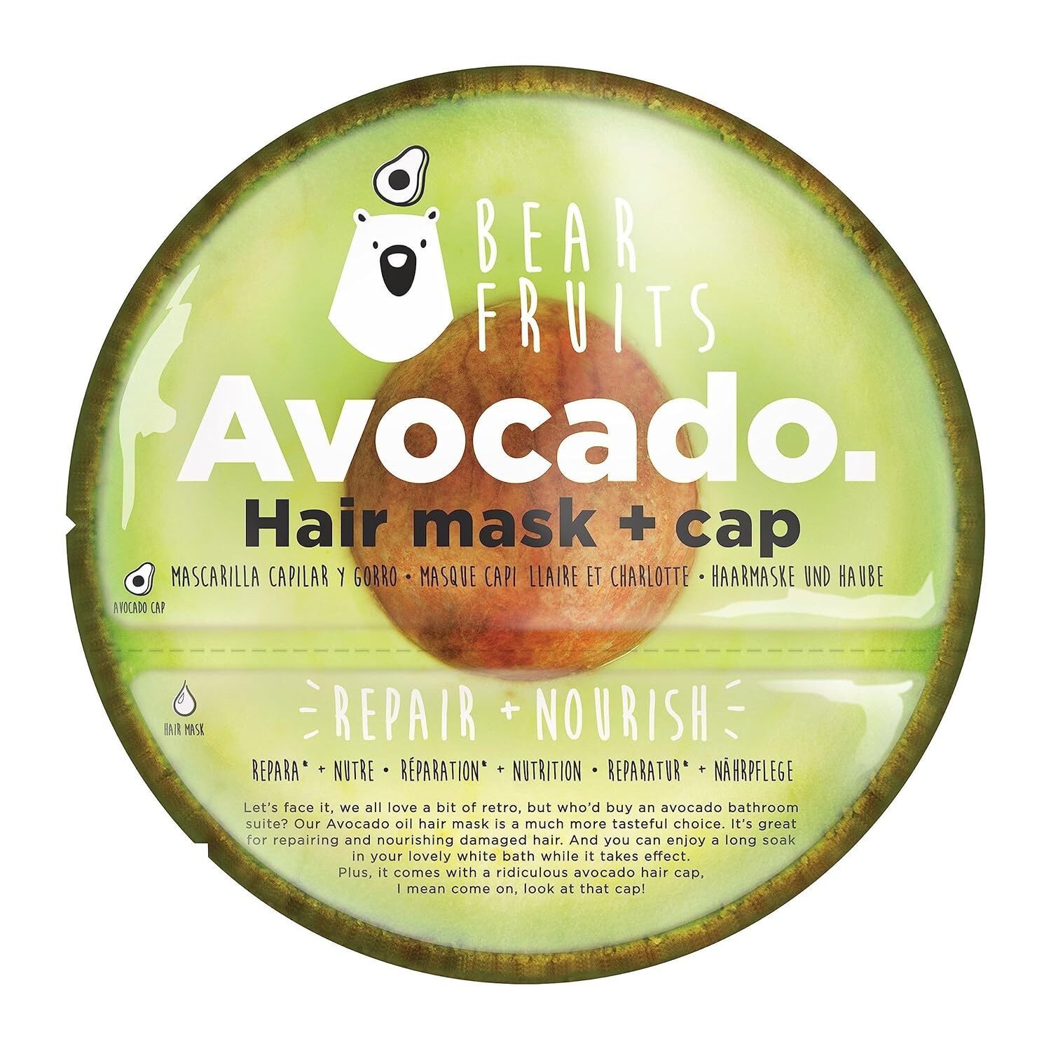 Bear Fruits Haarmaske Avocado - Hair mask + cap