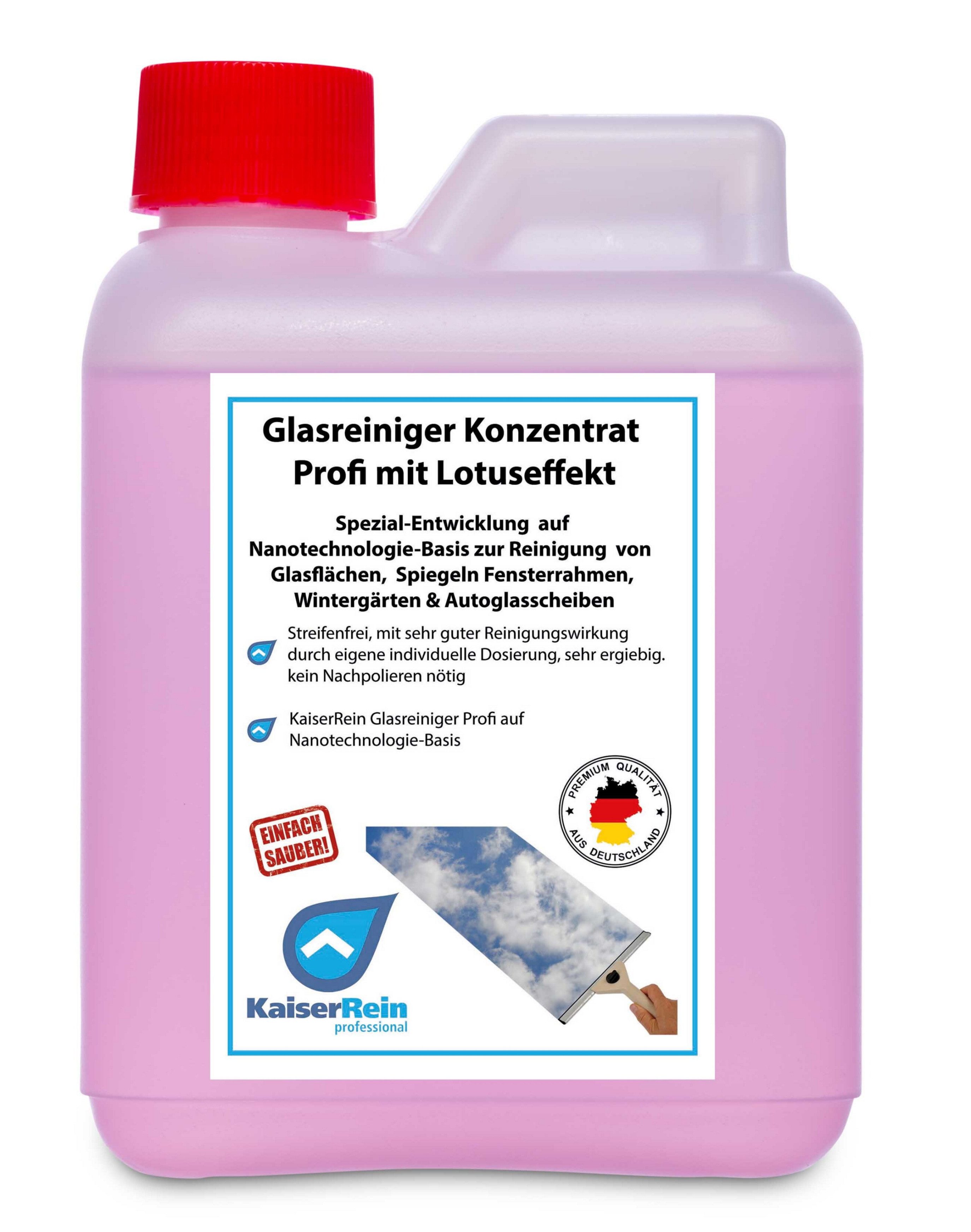 KaiserRein Glasreiniger Konzentrat mit Lotuseffekt Glasreiniger (Lotus-Effekt, Konzentrat, streifenfrei, ergiebig)