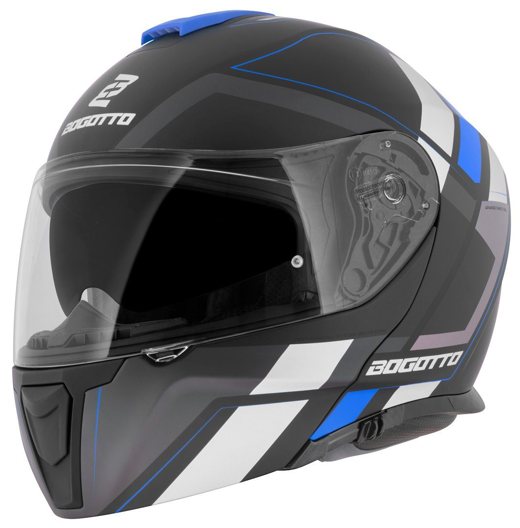 Bogotto Motorradhelm FF403 Murata Klapphelm, integriertes Sonnenvisier