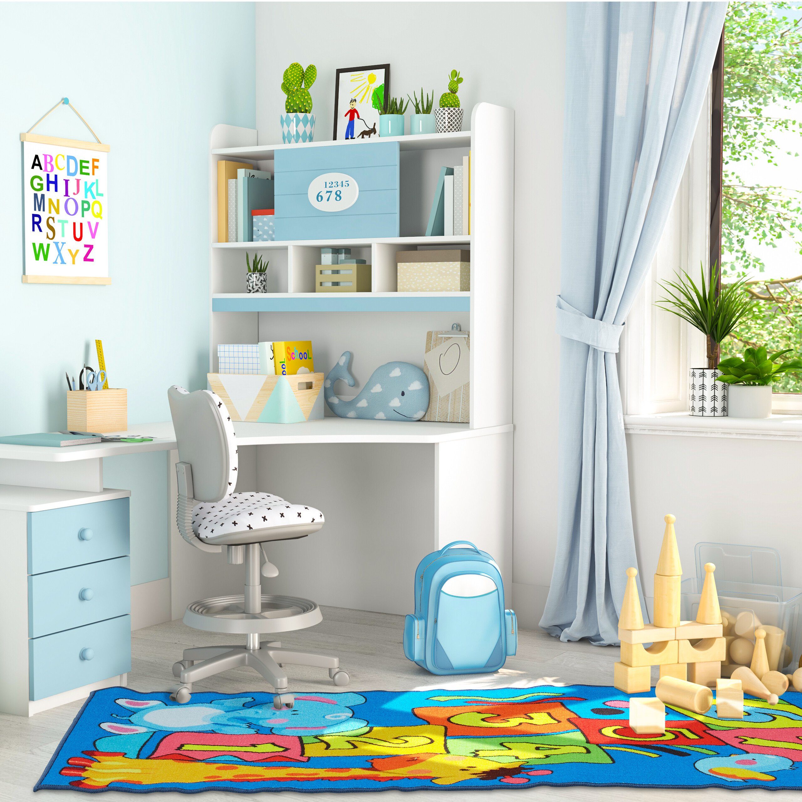 relaxdays Kinderteppich Hüpfkästchen mit Tiere, Höhe: günstig online kaufen