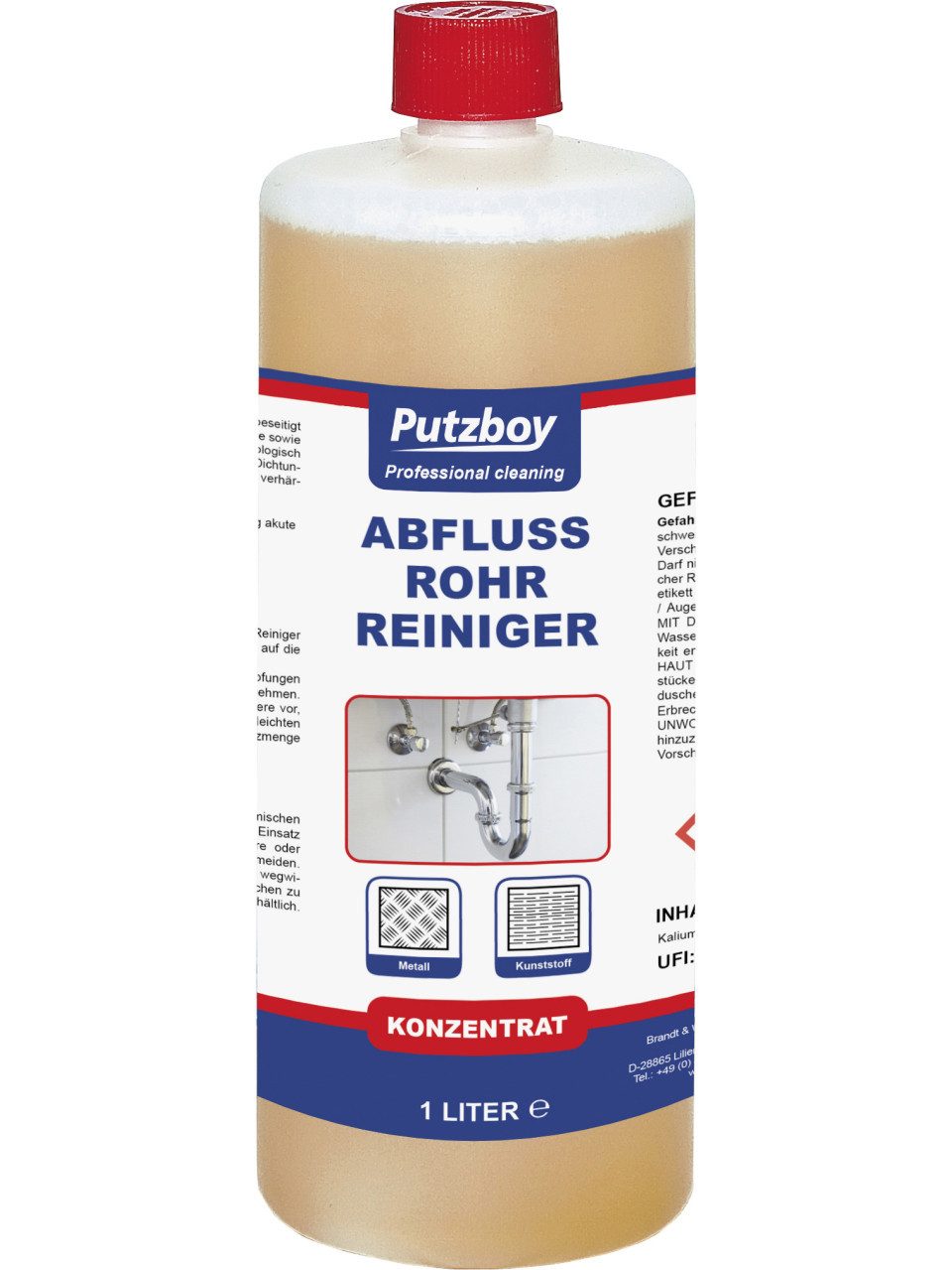 poliboy Putzboy Abflussrohr Reiniger 1 Liter Küchenreiniger