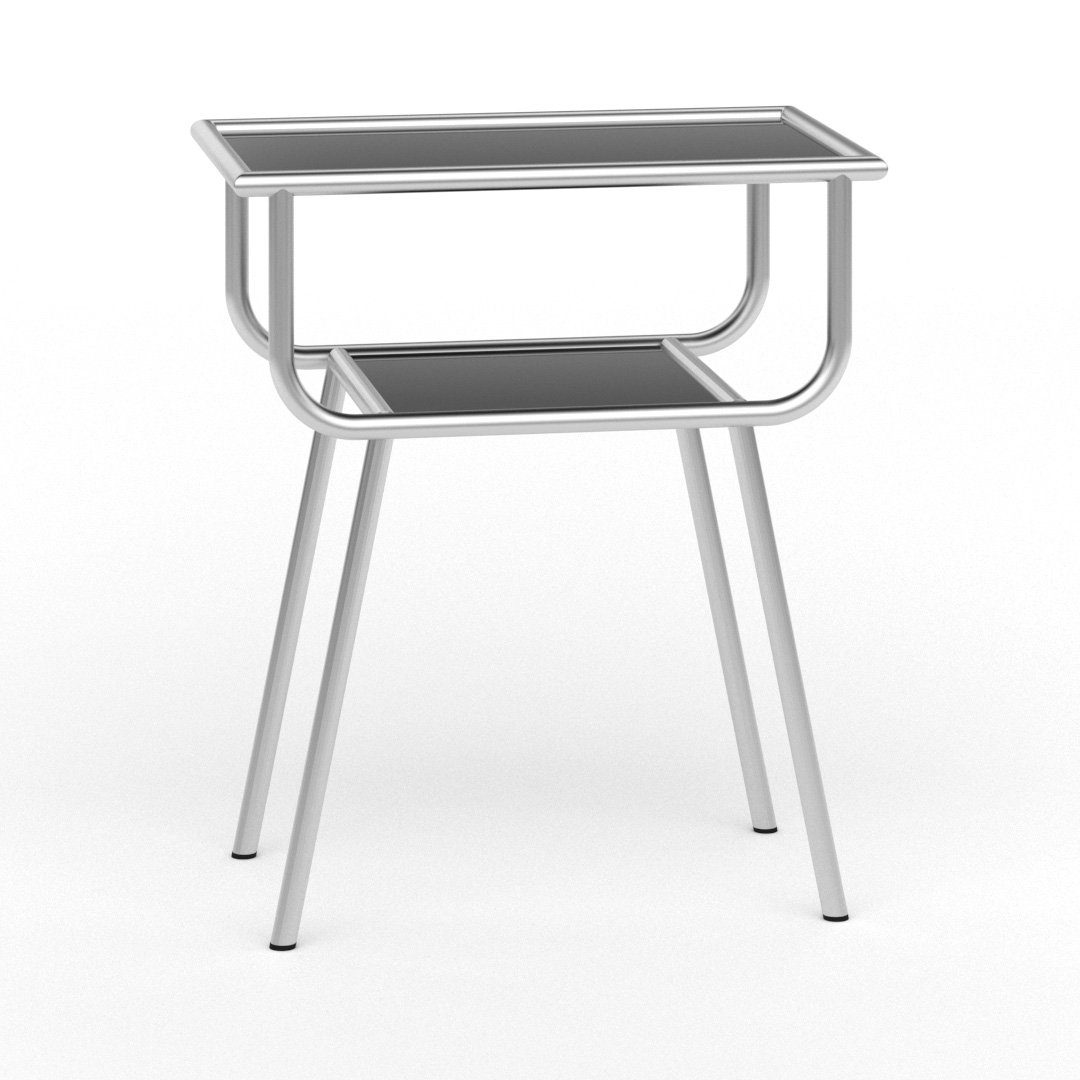 Siblo Nachttisch Ein moderner Nachttisch Teco mit Regal - bunter Nachttisch - Tischplatte aus Plexiglas - Jugendzimmer - modernes Schlafzimmer Silber