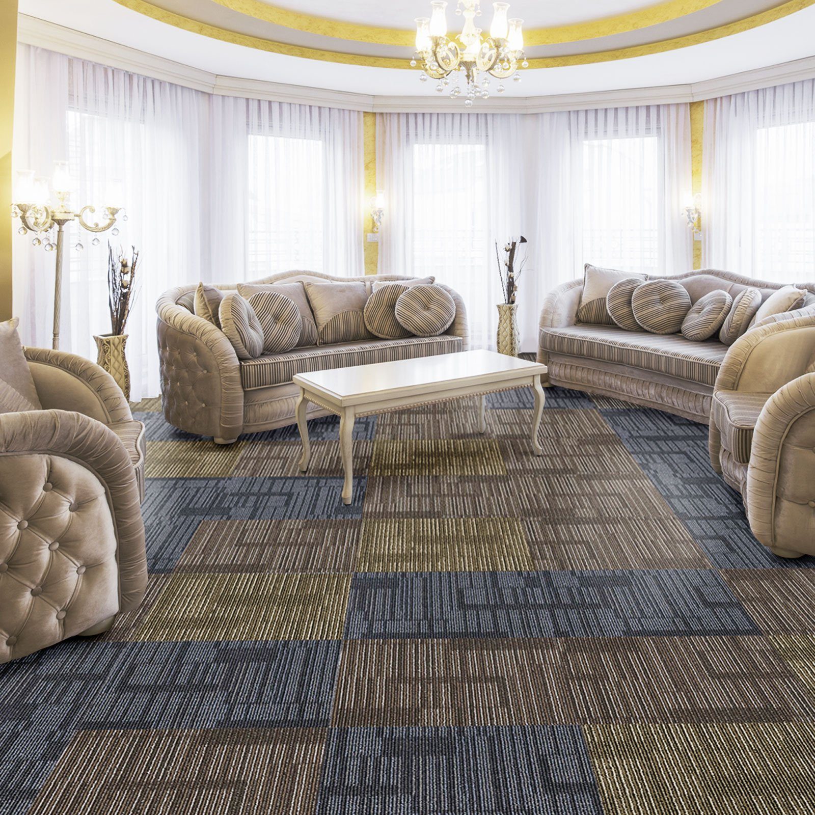 Karat Teppichfliese Zadar, Fliese, Bodenschutz, verschiedene Farben, 50x50 cm, Quadratisch, Höhe: 6 mm, Selbstliegend