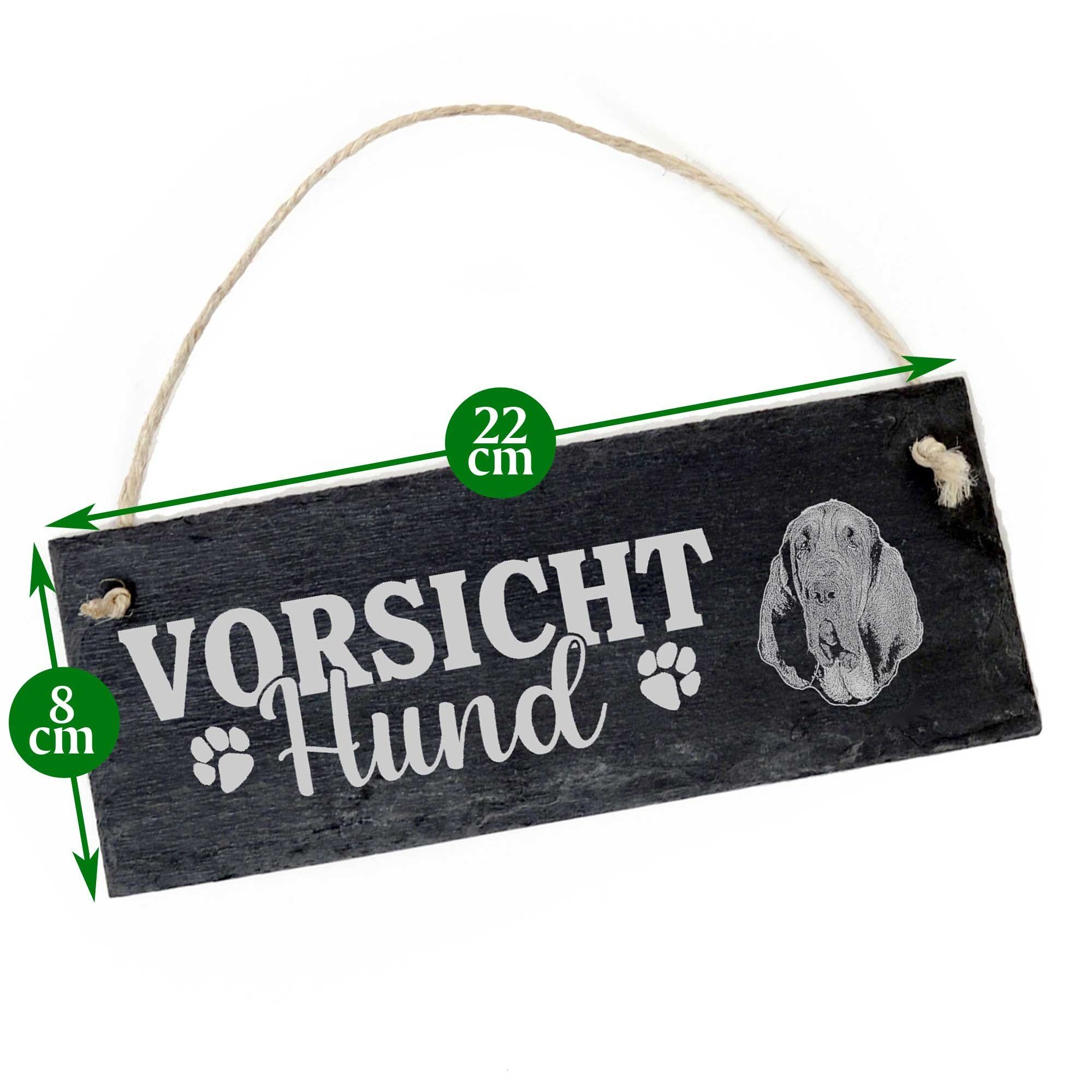 Dekolando Hängedekoration Vorsicht Schild Bloodhound 22x8cm Hund