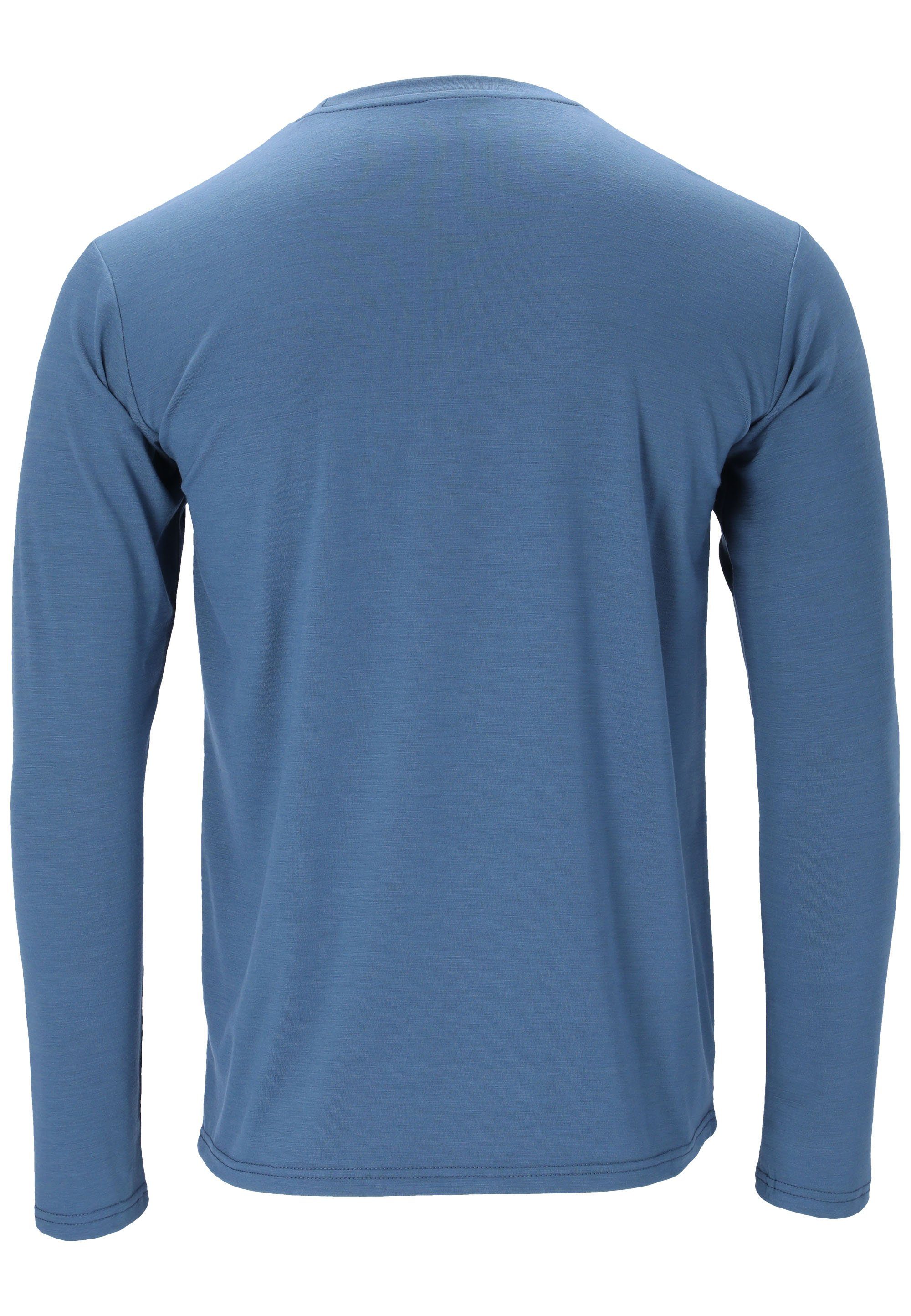 hellblau-meliert Langarmshirt innovativer (1-tlg) Virtus JOKERS Dry-Technologie mit M Quick L/S