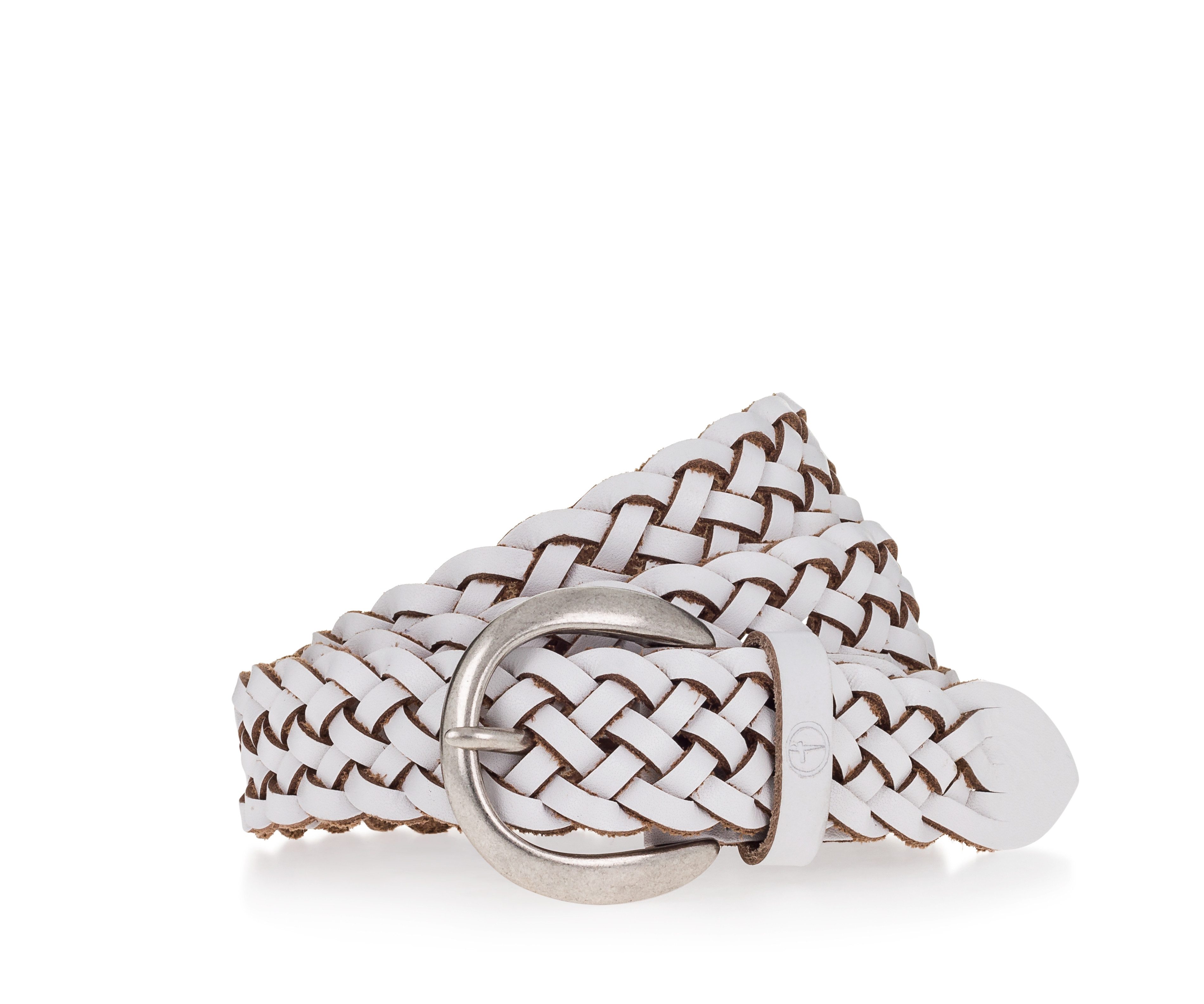 Tamaris Flechtgürtel "Dana Silver" mit individueller Längenverstellung, aus Rindsleder, 3 cm breit