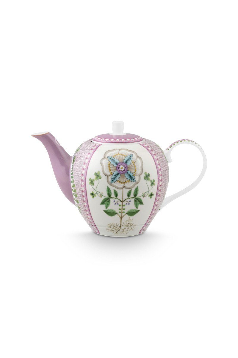 PiP Studio Teekanne Lily&Lotus Teekanne lila 1,6l, Tea Pot Lily&Lotus Tiles Lilac 1.6ltr