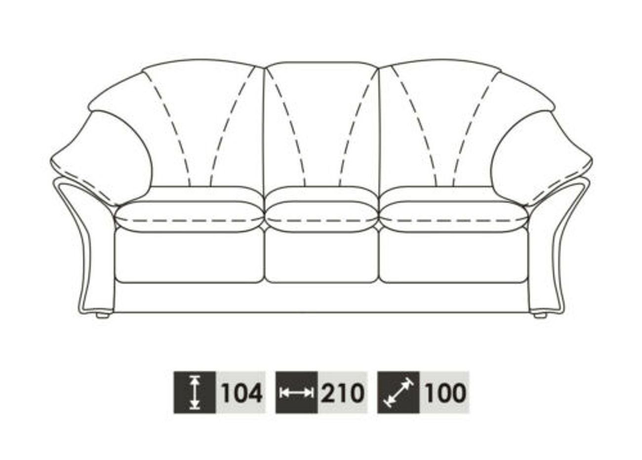 Polster Couch Sofa Kunstleder Sofas 3 3-Sitzer, JVmoebel Sitzer Dreisitzer Design