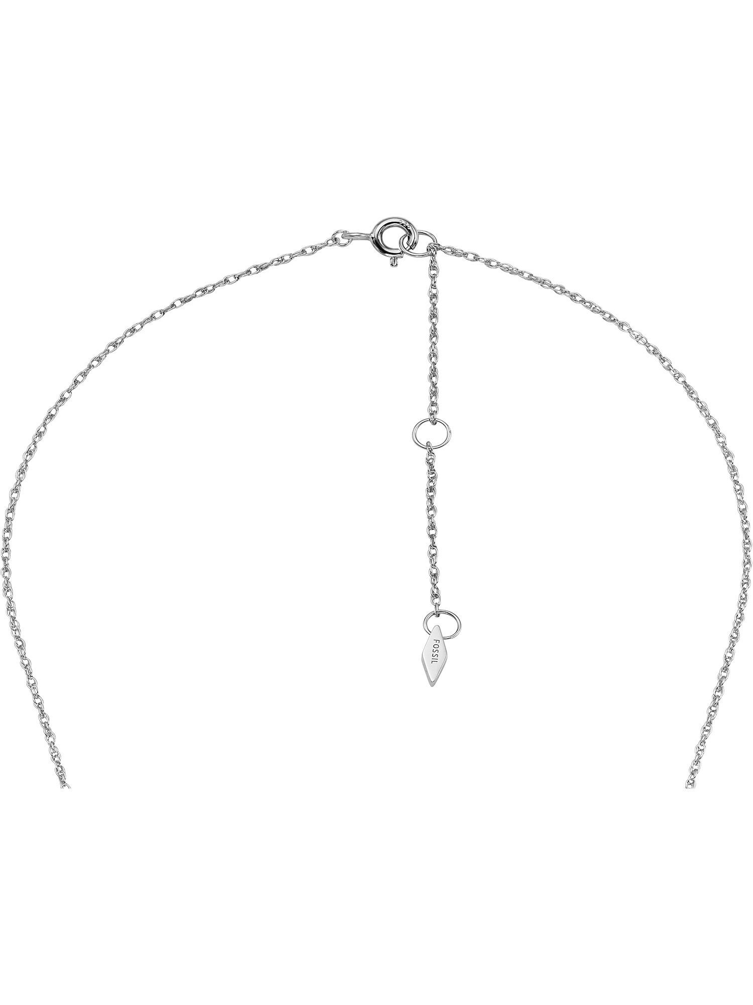 Fossil Collier Fossil Damen-Kette 925er Silber Zirkonia