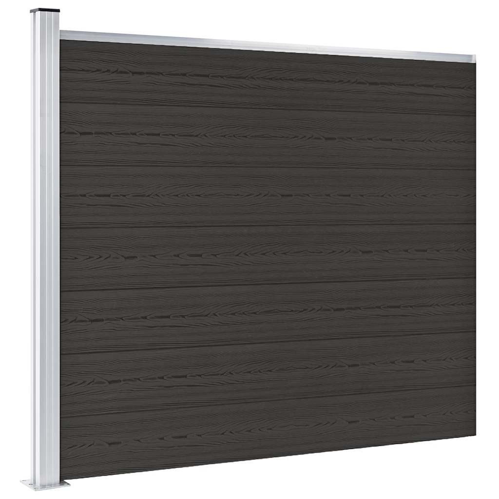 vidaXL Gartenzaun Zaunelement WPC 175x146 cm Schwarz, (1-St)