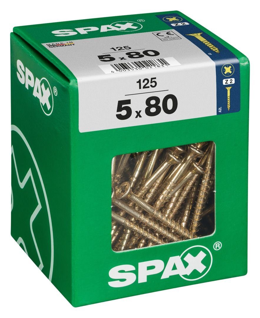 mm 80 Spax 125 x - PZ Holzbauschraube SPAX 2 Universalschrauben 5.0