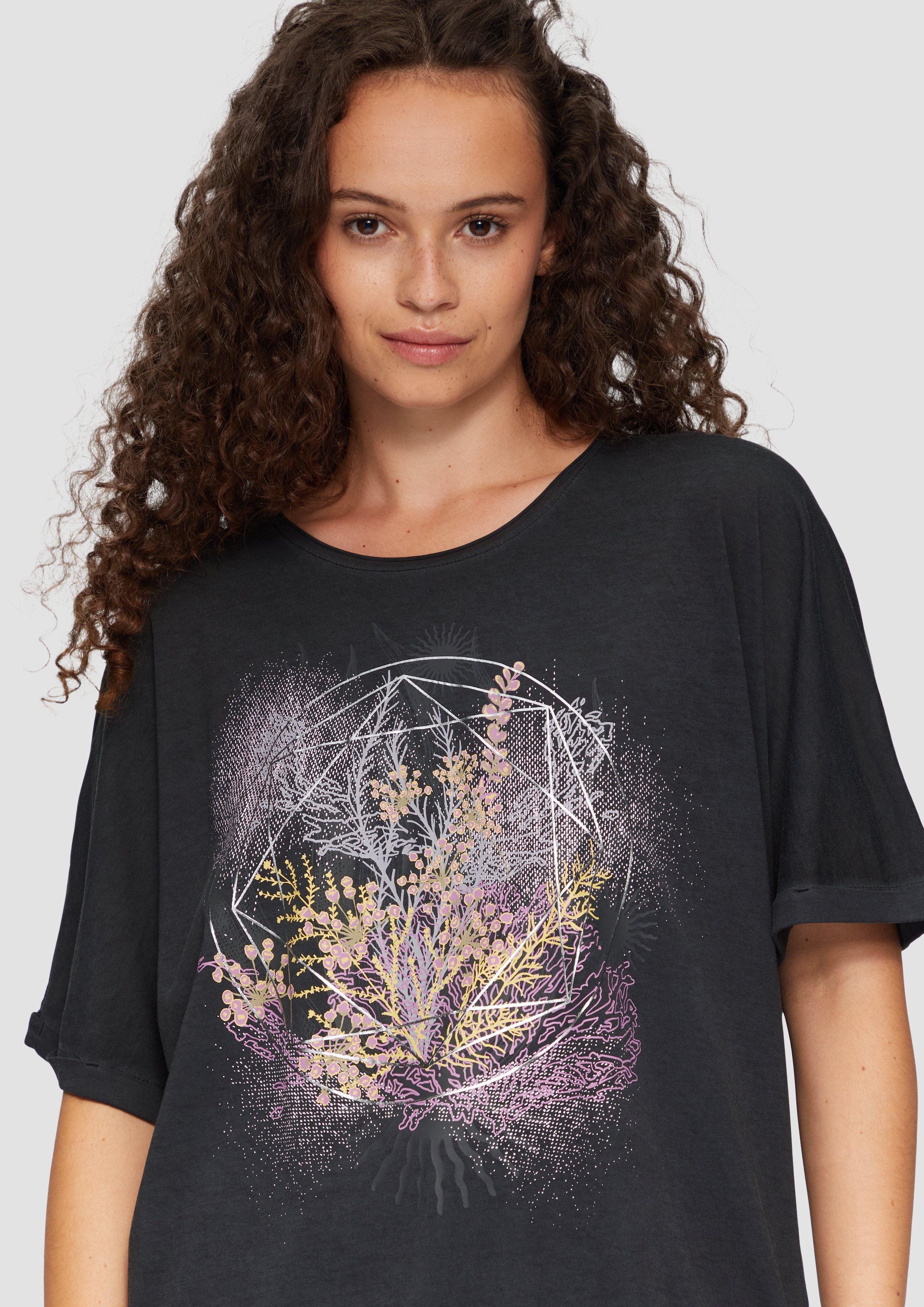 QS Kurzarmshirt Oversize-Shirt mit Rundhalsausschnitt und günstig online kaufen