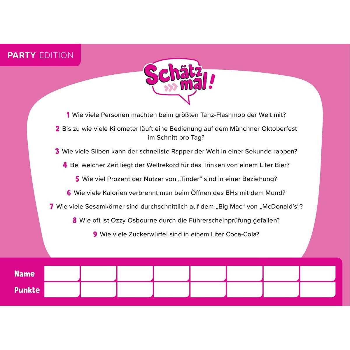 SMV Spiel Quiz Schätz mal! Party Edition
