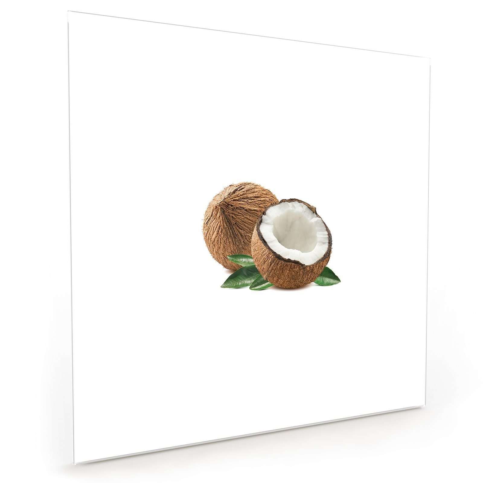 ganze Küchenrückwand Kokosnuss Motiv Eine Küchenrückwand Spritzschutz Glas Primedeco mit
