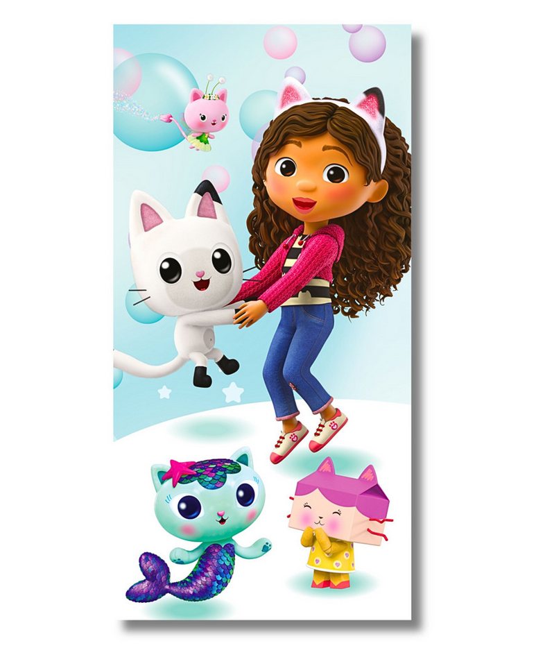 Gabby's Dollhouse Badetuch Dreamworks, Baumwolle, Mädchen Strandtuch 70 x 140 cm