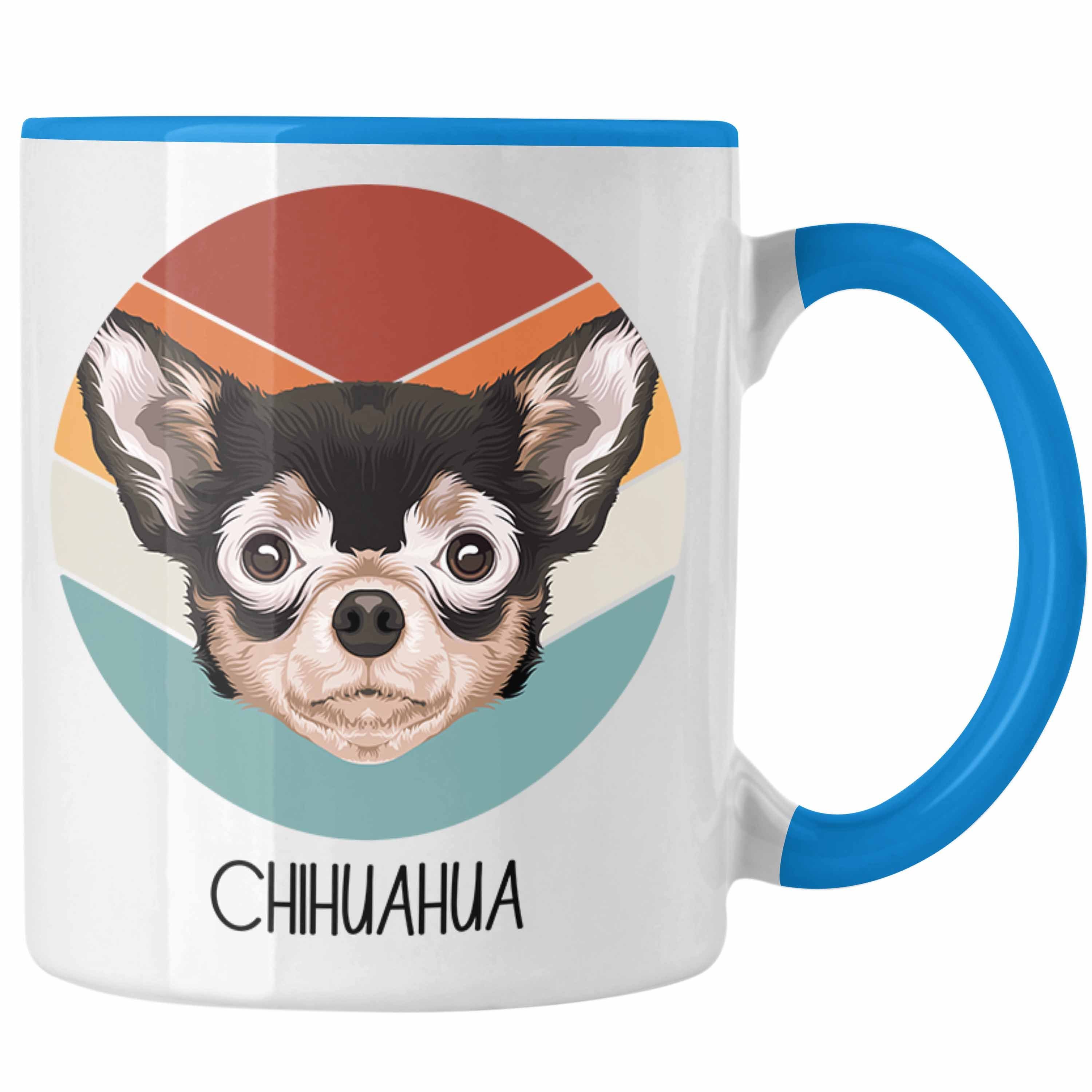 Trendation Tasse Chihuahua Besitzer Tasse Geschenk Lustiger Spruch Geschenkidee Chihuah Blau