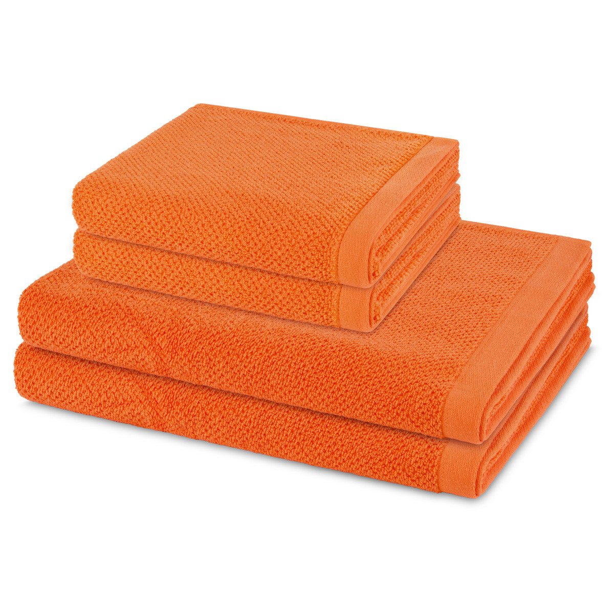 Möve Handtuch Set Bliss, Walkfrottee (Spar-Set, 4-St), 2 X Handtuch 2 X Duschtuch im Set - Baumwolle - Saugstark