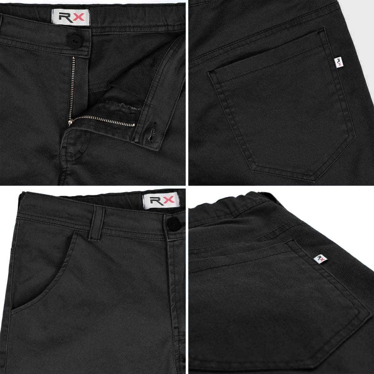 Schwarz (1-tlg) Chino Chinoshorts Shorts Bund mit Kinder elastischem BEZLIT Jungen