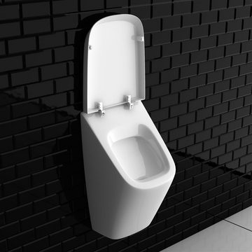 Vitra Urinal Pisoir Komplettset mit Deckel und Absaug-Siphon - Urinalbecken Männer, Keramik, (2-tlg., Pisoar mit Deckel), hygienisches Urinalbecken mit Vitraclean Beschichtung