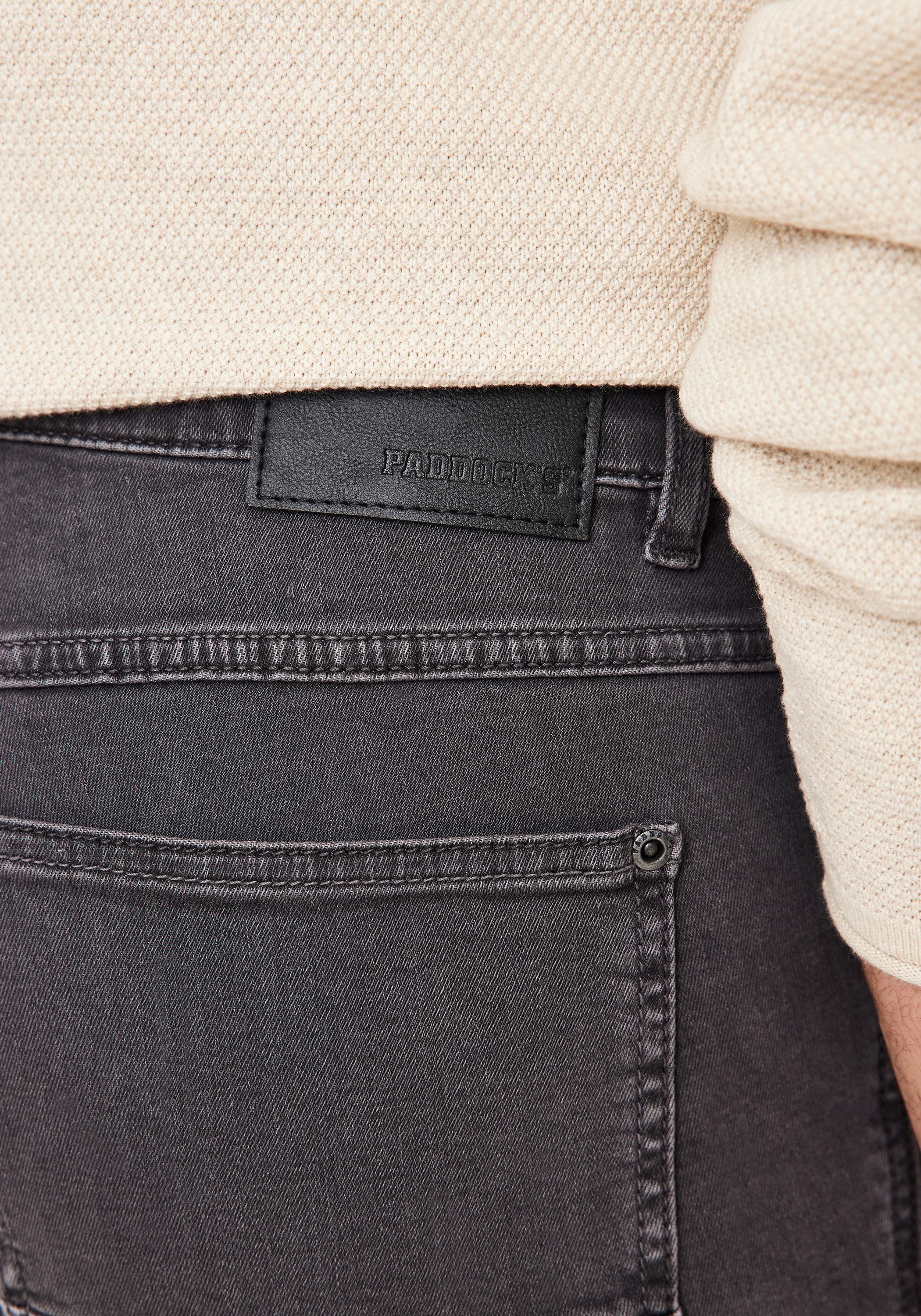 Paddock's Slim-fit-Jeans PIPE Graue Jeans mit Stretch