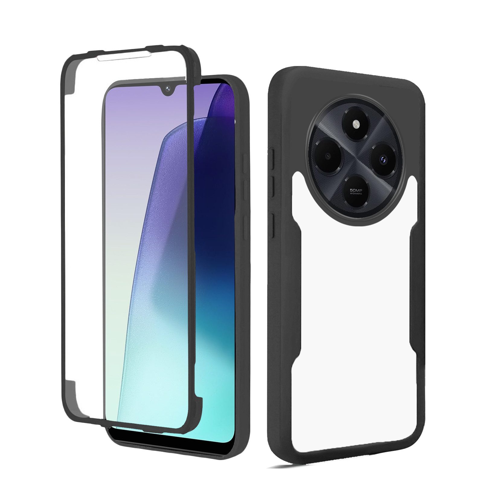 betterfon Handyhülle für Xiaomi Redmi 14C 2-teiliges 360° TPU Schutzcase, 2-teiliges 360 Grad Case mit Rundumschutz und Displayschutz