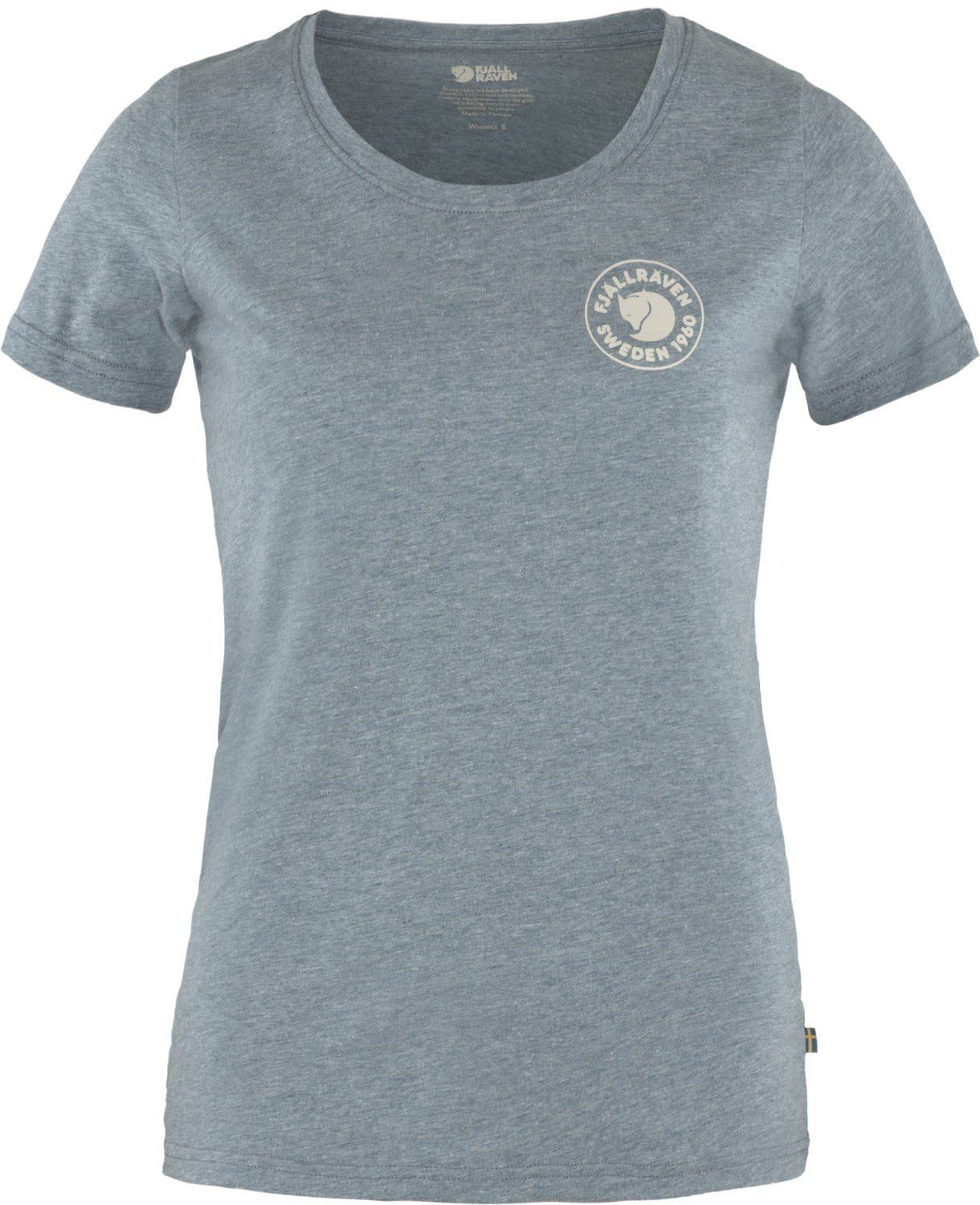 Fjällräven T-Shirt Fjällräven W 1960 Kurzarm-Shirt Blue Logo T-shirt Indigo - Damen Melange