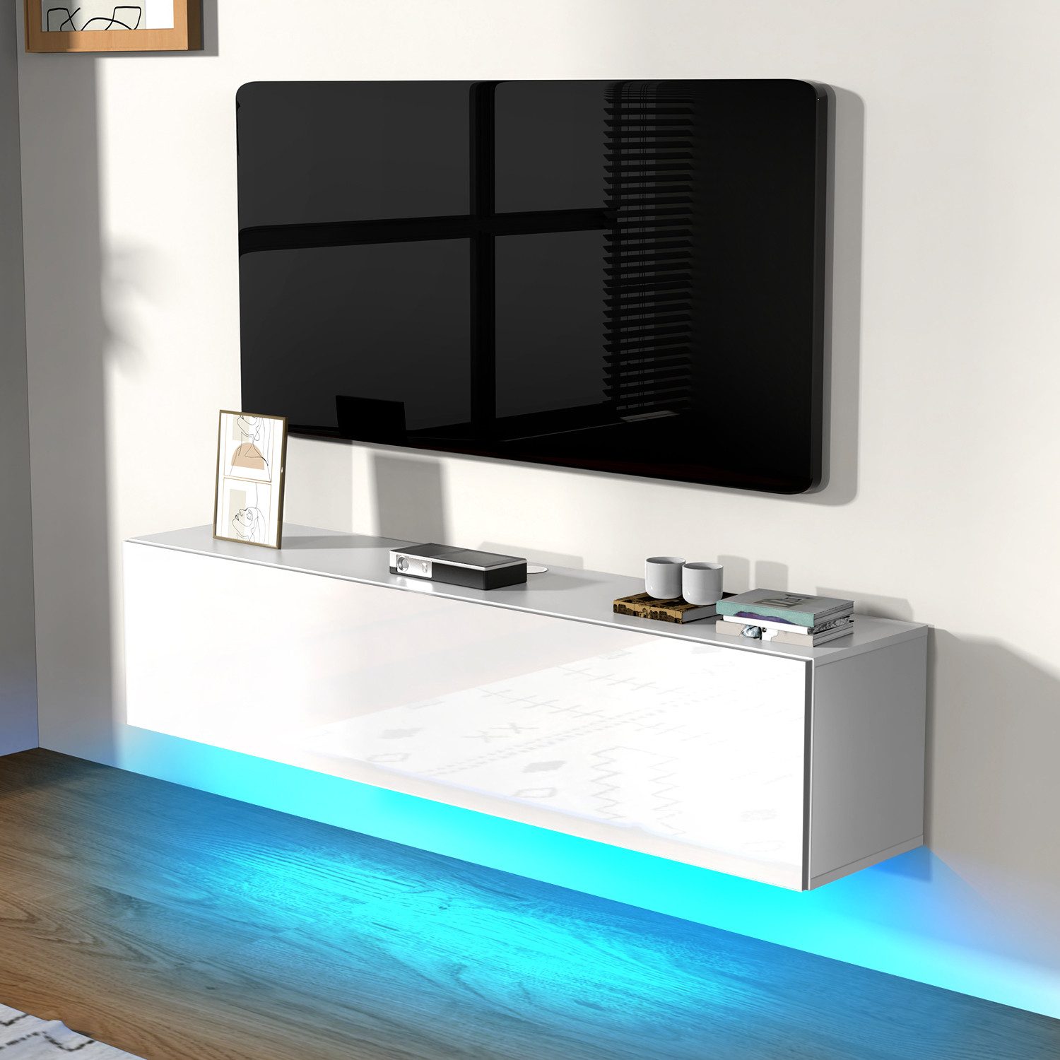 oyajia Lowboard TV-Schrank mit LED Beleuchtung, Lowboard 140 cm, Stehend un günstig online kaufen