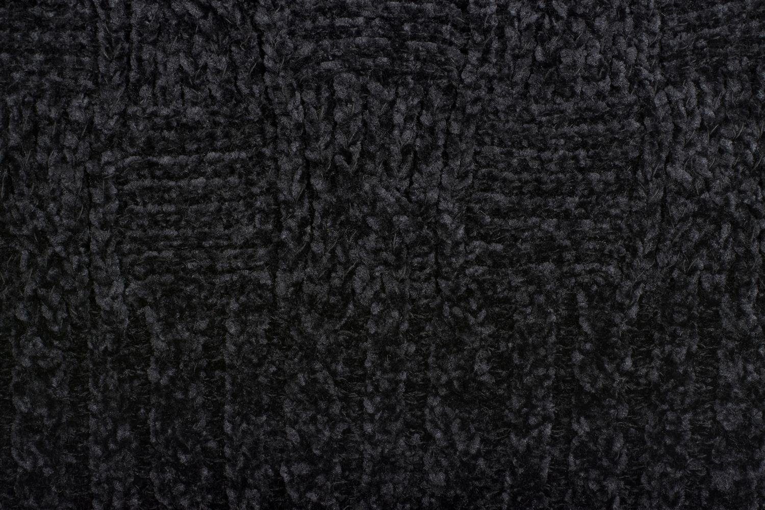 Beanie mit Mütze Flecht (1-St) Chenille Schwarz styleBREAKER Strickmütze Muster