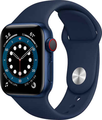 Apple Series 6 GPS + Cellular, Aluminiumgehäuse mit Sport 40mm Watch (Watch OS 6), inkl. Ladestation (magnetisches Ladekabel)