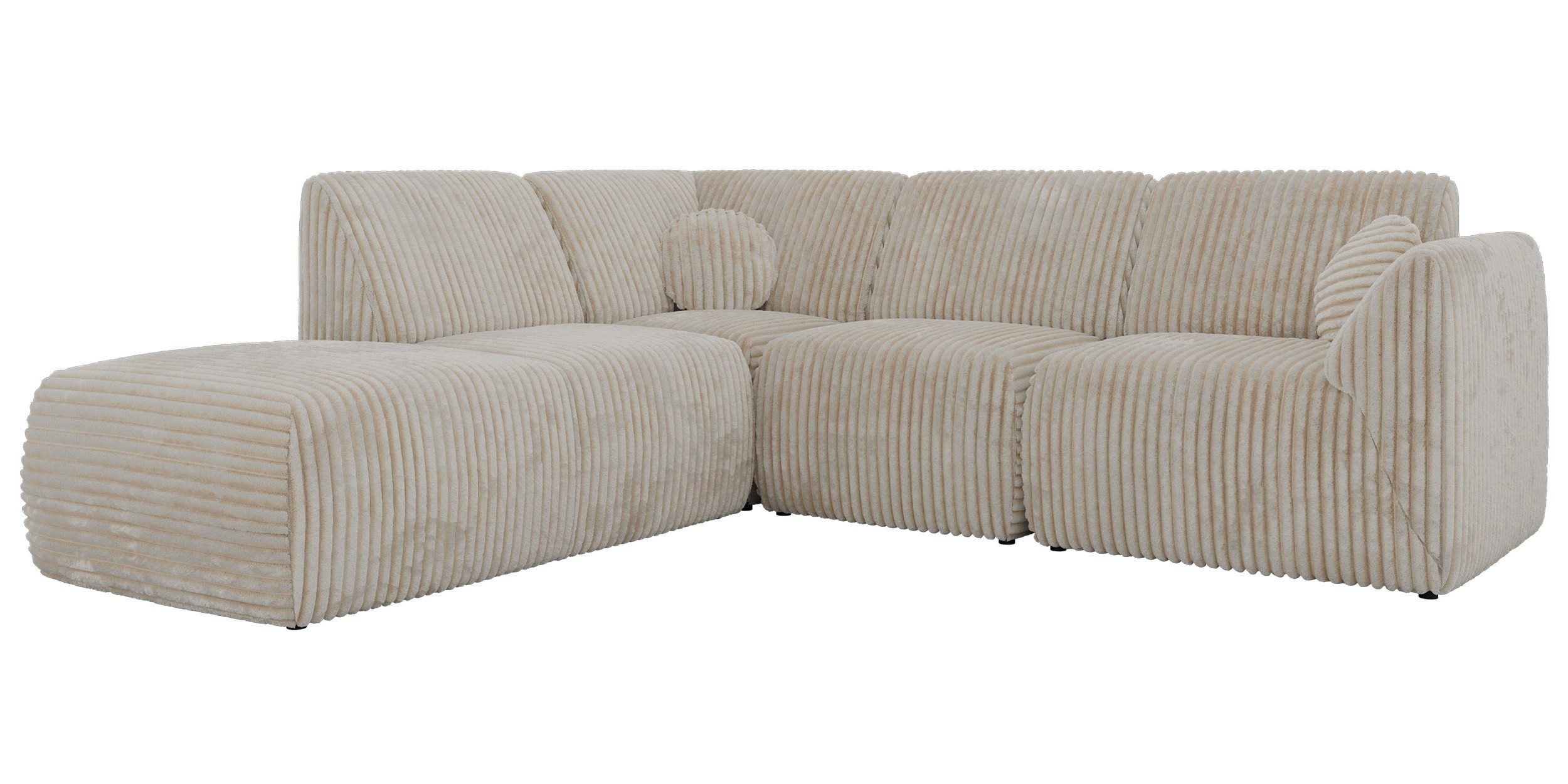 MKS MÖBEL Ecksofa NOARA 5M, XXL-Modulsof, in L-Form, freistehend, mit Wellenfederung und HR35-Komfortschaum