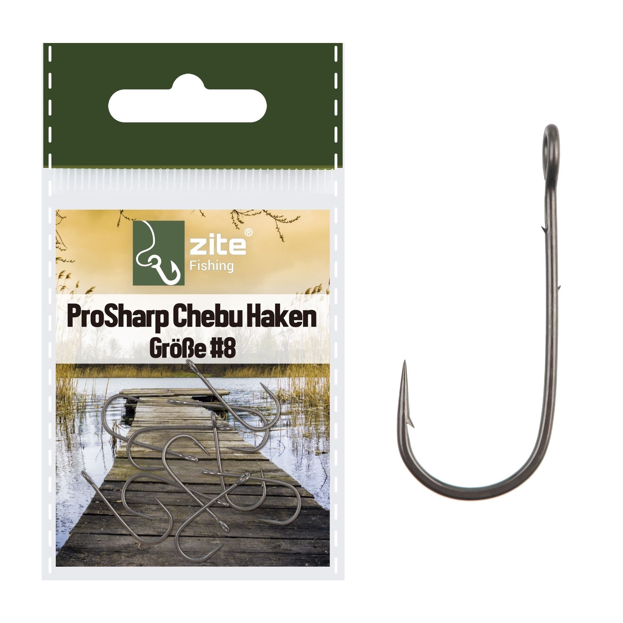 Jighaken ProSharp Chebu Haken #4, #6 oder #8 Teflon beschichtet mit Baitholder