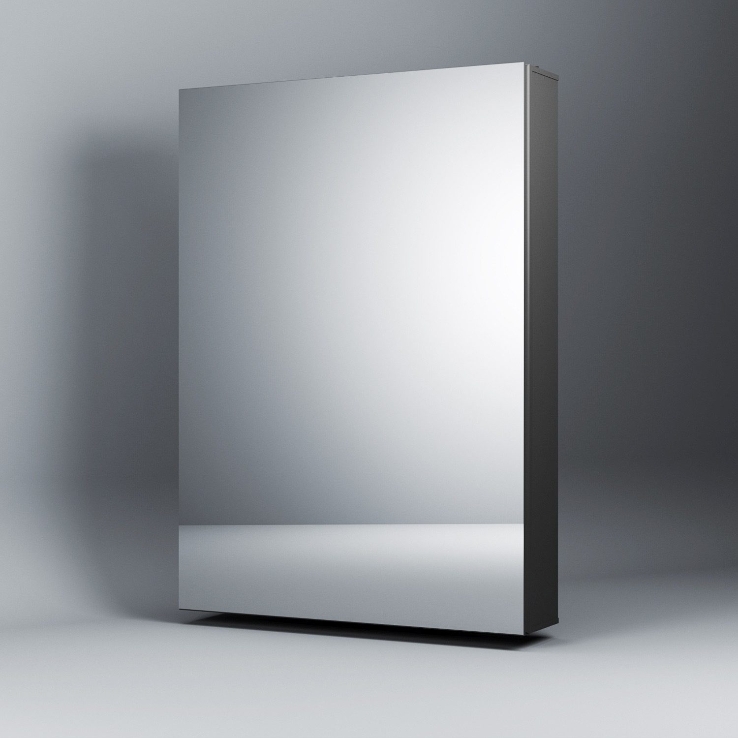 WDWRITTI Hängeschrank Schwarz matt Aluminium Badezimmerspiegelschrank mit ablage Eckig (Spiegelschrank mit Glasböden, Doppelseitiger Spiegel) Softclose-Scharnieren, vormontiert geliefert